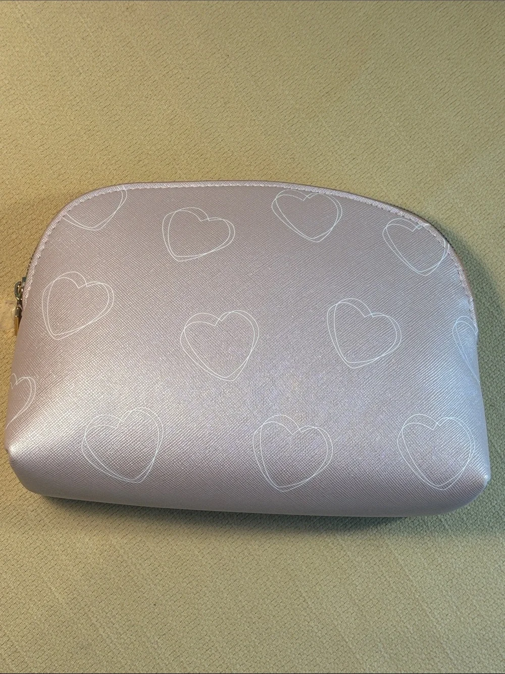 Pandora Pale Pink Hearts Cosmetic Bag Rose Gold Hardware NWOT